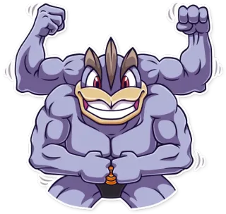 💪 Machamp Pokemon покемон, мачамп, боевой, сильный, мускулистый telegram sticker