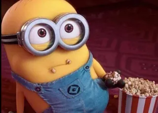 😕 Minion minion, popcorn, cartoon, movie telegram sticker