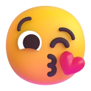 😘 อิโมจิ, จูบ, หัวใจ, สีเหลือง, ความรัก, ความรักใคร่ telegram sticker