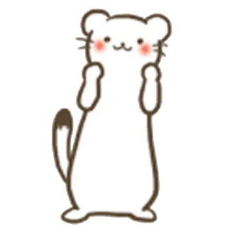 😆 可爱, 动物, 白鼬, 卡通, 插画, 卡哇伊, 黄鼠狼 telegram sticker