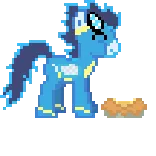 🍔 poni, pixel art, kuda, kartun, binatang, biru whatsapp sticker