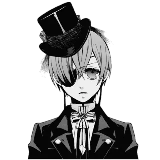 😒 Ciel Phantomhive Black Butler Anime, Manga, Charakter, Black Butler, Ciel Phantomhive, Viktorianisch, Zylinder telegram sticker