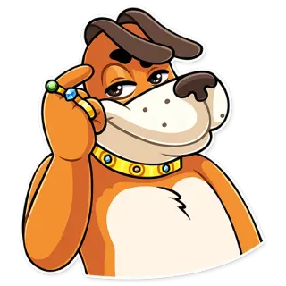 😏 犬, 漫画, リング, 金, 考える, イラスト telegram sticker