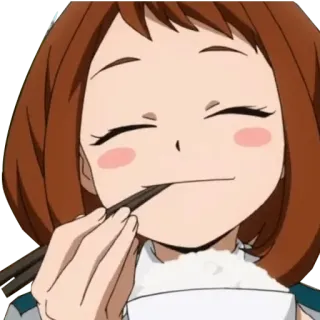 🍚 Ochaco Uraraka My Hero Academia Anime, Essen, Reis, Uraraka, Ochaco telegram sticker