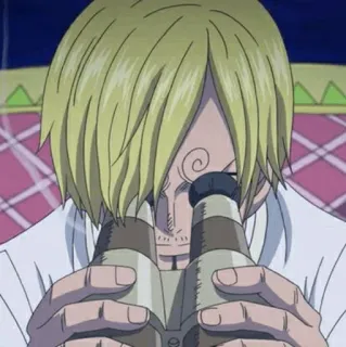 🎷 Sanji One Piece Anime, Fernglas, Manga, Pirat, Koch whatsapp sticker