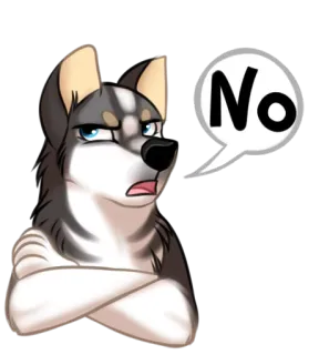 😠 No cachorro, não, animal, desenho animado telegram sticker