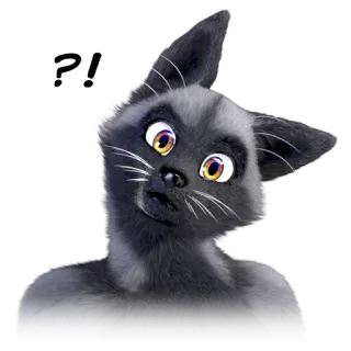 ⁉️ Katze, Tier, süß, Cartoon, Figur, Illustration telegram sticker