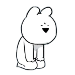 ☹ Dibujos animados, Animal, Conejo, Lindo, Dibujo telegram sticker