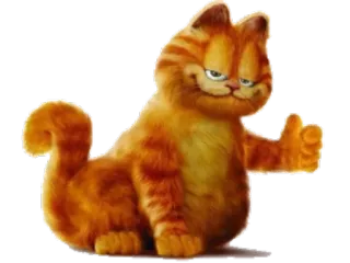 👍 Garfield chat, dessin animé, animal, chat orange, Garfield whatsapp sticker