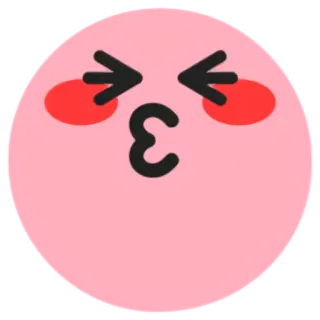 😚 Emoji, Rosa, Rosto, Beijo whatsapp sticker