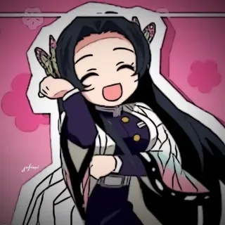 🌸 Shinobu Kocho Demon Slayer Anime, Demon Slayer, Shinobu Kocho, Lucu, Stiker, Kartun whatsapp sticker