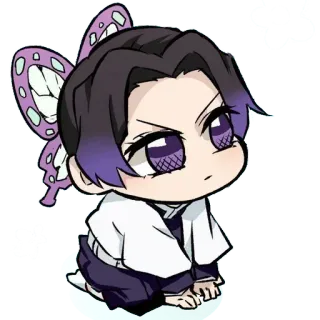 🦋 Shinobu Kocho Demon Slayer アニメ, ちび, 鬼滅の刃, しのぶ, 胡蝶, 蝶 whatsapp sticker