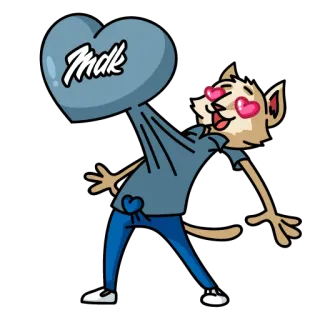 😍 Mdk gatto, cuore, amore, cartone animato, animale, carino, mdk telegram sticker