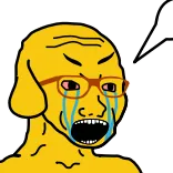 😶‍🌫️ Meme, Wojak, llorando, enojado, amarillo, cara, Internet telegram sticker