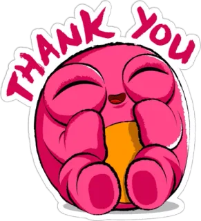 😌 Thank you grazie, carino, sticker, saluto, cartone animato telegram sticker
