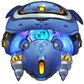 🛸 robot, drone, futuriste, bleu, machine, technologie telegram sticker