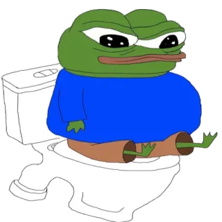 🚽 Pepe the Frog ペペ, カエル, トイレ, ミーム, ネット文化 telegram sticker
