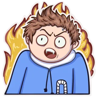 🤨 Kartun, Marah, Api, Emoji, Jengkel, Kesal whatsapp sticker