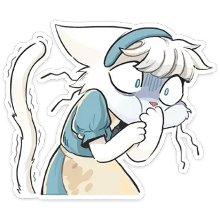 🫢 猫, 漫画, 怖い, ショック, 心配, 不安 telegram sticker