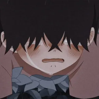 🎆 anime, menino, triste, chorando, lágrimas, emocional, desenho animado telegram sticker