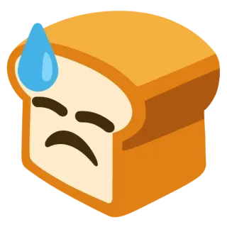 🍞 roti, emoji, tetes keringat, makanan, cemas telegram sticker