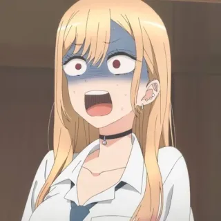 😨 anime, scioccato, cartone animato, espressione, ragazza, preoccupata telegram sticker