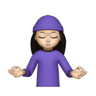 💜 meditação, yoga, relaxamento, zen, paz, calma, atenção plena telegram sticker
