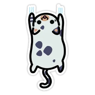 🐮 gato, pendurado, adesivo, animal, fofo telegram sticker