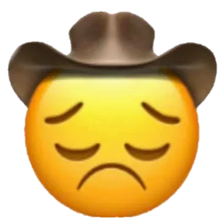 ✨ Cowboy, Emoji, Triste, Chapeau, Western telegram sticker