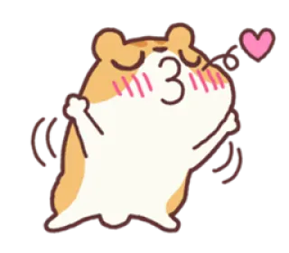 ❤ 仓鼠, 可爱, 爱, 亲亲, 动物, 卡通 telegram sticker
