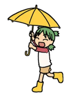 ☔ 우산, 비, 만화, 아이, 행복 telegram sticker