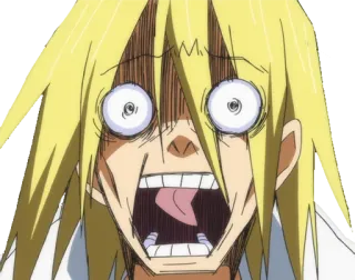 😱 Anime, Dibujos animados, Divertido, Impactado, Expresión, Gritando, Chillando, Manga telegram sticker