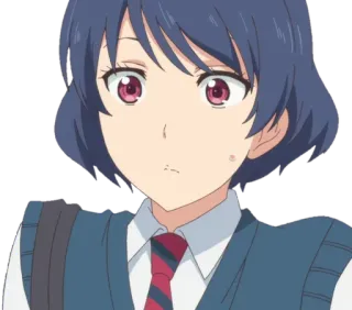 😱 Anime, Ragazza, Uniforme scolastica, Personaggio, Cartone animato telegram sticker