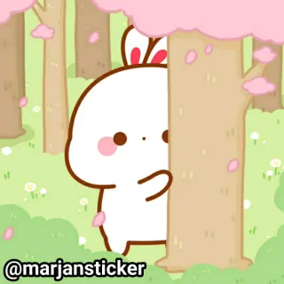 ❤️ @marjansticker мультик, кролик, милый, стикер, весна, животное, персонаж telegram sticker