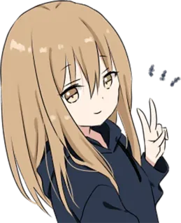 ✌️ Anime, Kartun, Gadis, Tanda perdamaian, Kawaii, Lucu, Stiker telegram sticker