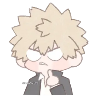 🖕 Katsuki Bakugo My Hero Academia Anime, Manga, Jongen, Personage, Cartoon telegram sticker