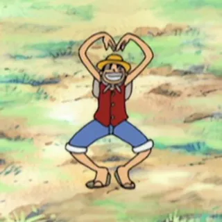 ❤️ Luffy One Piece animé, One Piece, Luffy, coeur, dessin animé telegram sticker