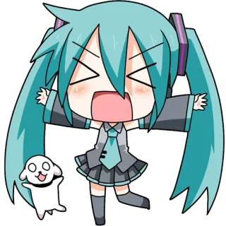 😆 Hatsune Miku Anime, Chibi, Vocaloid, Hatsune Miku, Süß telegram sticker
