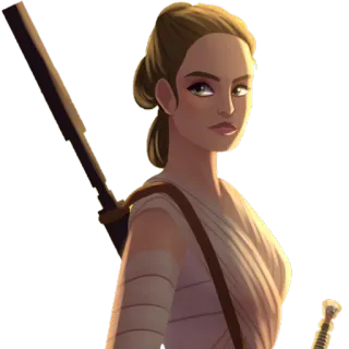 😠 Rey Star Wars Рей, Звездные войны, Джедай, световой меч, персонаж, фильм telegram sticker