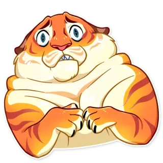 😨 tigre, mignon, animal, dessin animé, triste, personnage telegram sticker