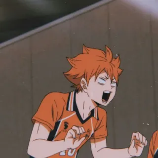 🧡 Hinata Shoyo Haikyuu!! อนิเมะ, ไฮคิว!!, ฮินาตะ โชโย, วอลเลย์บอล, อนิเมะกีฬา whatsapp sticker