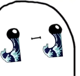 😭 Мем, Мультфильм, Плачущий, Грустный, Смешной, Волна telegram sticker