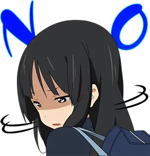 ❌ NO อนิเมะ, ผู้หญิง, ไม่, ไม่เห็นด้วย whatsapp sticker