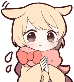 😥 动漫, 可爱, Q版, 漫画, 卡哇伊, 卡通, 角色, 恳求 telegram sticker