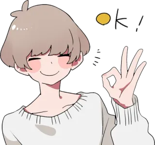 👌 ok! Anime, Con trai, Okay, Ok, Cử chỉ, Đồng ý telegram sticker