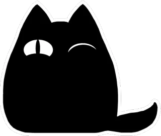 😜 Katze, Tier, Cartoon, Aufkleber, schwarze Katze, süß telegram sticker