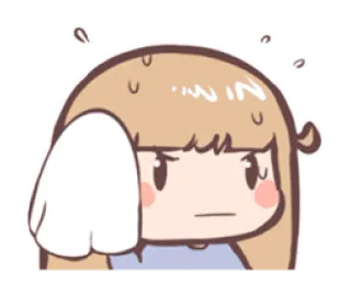 🥵 desenho animado, nervoso, suando, confuso, anime, garota telegram sticker