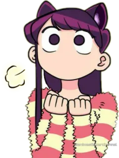 ☺️ Komi Shouko Komi Can't Communicate Anime, Komi can't communicate, Komi Shouko, Schattig, Kattenoren whatsapp sticker