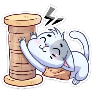 🐾 kat, kitten, krabpaal, schattig, dier, huisdier, speels telegram sticker
