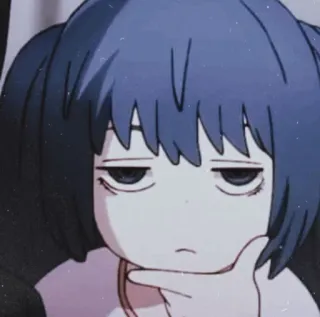 🌊 animé, fille, ennuyée, épuisée, dessin animé, manga telegram sticker